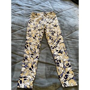 Lularoe Womens One Size OS Tan Vintage Mickey Mouse Buttery Leggings NWOT